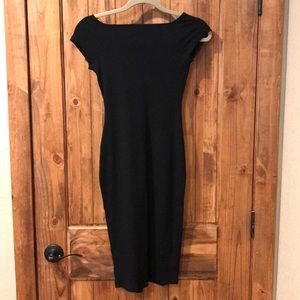 Black dress, low back